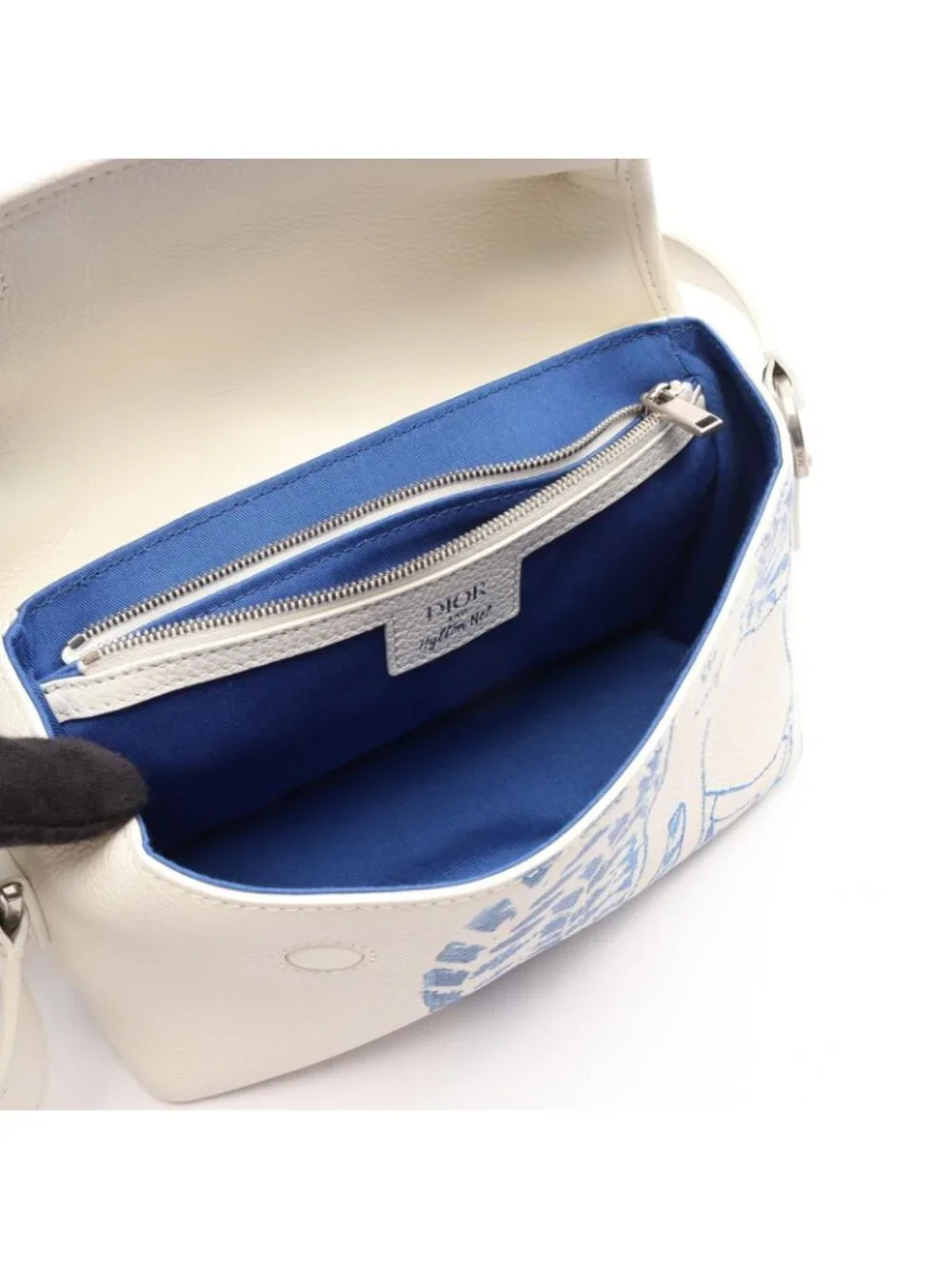Dior Shoulder Bag Hilton Nel White Leather